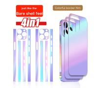 2+2 Set, Cornice luminosa per telefono + Pellicola adesiva per retro, Effetto luminescente evidente al buio, Autorigenerante, Protezione anti-collisione per la cornice, Protezione anti-graffio, Materi