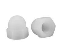 2-20PCS Nylon Testa Cupola Esagonale Dadi Nero Bianco Di Plastica M3 M4 M5 M6 M8 M10 M12 M14 M16 M18 M20 Acorn for Vite Bulloni DIN1587(White,M16 2pcs)