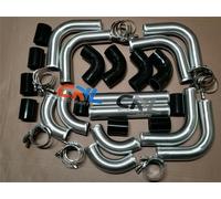 2.25" 57mm aluminum universal Intercooler Turbo Piping pipe +Black hoseM+T-Clamp