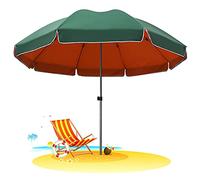2.2m 3.0m 3.6m Beach Umbrella Portable with Carry Bag UV Protected Waterproof Patio Outdoor Garden Parasol Umbrella Green