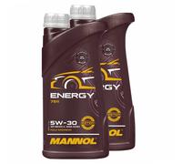 2 (2x1) Litro Mannol SAE 5W-30 Energia Olio Motore VW 502.00/505.00/MB229.3