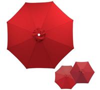 2.3/2.5/3m Telo Di Ricambio Per Ombrellone Impermeabile, Copertura Di Sostituzione Per Ombrellone 6/8 Stecche,Sostituzione Del Tessuto Dellombrello Ventilazione Spessa E Resistente(Red,2.3M/6Ribs)