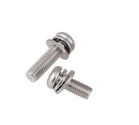 2/3/4/5/10/20 pz M5M6M8M10 304 In Acciaio Inox Croce Pan Vite A Testa Rondella Piatta E rondella elastica Tre Viti Combinate(5pcs M6X45)