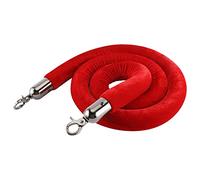 2 3 4 5 6 7 8 9 10 Feet Long Queue Divider for Theaters/Party/Wedding/Exhibition,Velvet Crowd Control Ropes, 2.8mm Bold Durable Barrier Cords(Red,5ft/155cm)