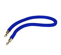 2/3/ 4/5/ 7/9/ 10 Ft Long Crowd Control Stanchion Rope,Velvet Queue Barrier Rope for VIP Entry, with Gold Hooks, Easy to Install(Blue,0.6m/2ft/24inch)
