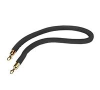 2/3/ 4/5/ 7/9/ 10 Ft Long Crowd Control Stanchion Rope,Velvet Queue Barrier Rope for VIP Entry, with Gold Hooks, Easy to Install(Black,0.6m/2ft/24inch)