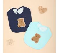 2/3/4/5 pezzi Bavette per bambini, tessuto morbido e delicato sulla pelle, chiusura a bottone regolabile, motivo carino di orsetti, adatto per bambini e bambine Set da 2 pezzi di colori misti,Set da 5
