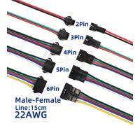 2 3 4 5 Striscia LED a 6 pin Connettore JST SM Spina adattatore maschio o femmina Terminale connettore JST con cavo 15CM 22AWG per striscia luminosa