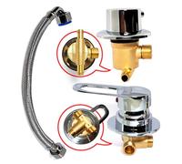 2/3/4/5-Way Brass Shower Diverter Valve with Ceramic Cartridge, G1/2" Chrome Plated Mixer Tap for Overhead Rain Shower Handheld Jet Spray, Anti-Scale Solid Brass Bathroom Splitter