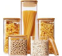 2/3/4 pezzi Barattoli di vetro quadrati per alimenti da cucina, barattoli ermetici di vetro, organizzatori da cucina, contenitori per la conservazione di grandi capacità da 1100/1500/2000ml, contenito