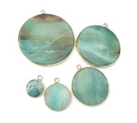 2 3 5 pezzi Ciondolo a fetta di agata nera naturale Ciondoli rotondi in pietra piatta Ciondoli neri di guarigione Reiki per la creazione di gioielli fatti a mano-40mm 5 pezzi