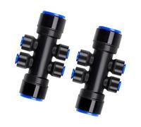 2/3/8Pcs 6 Way Distribuzione Dell'acqua Splitter Tubo Irrigazione Irrigazione Tubo Connettore Rapido Adattatore Giardino Drip Water Saving Irrigazione
