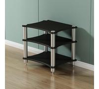 2 3 Armadio multimediale AV a 4 livelli, rack per componenti audio per carichi pesanti, armadio per apparecchiature per lettore stereo, adatto per casa/ufficio/audiovisivi/cinema Black 3 layers