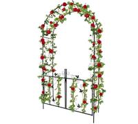 2,3 M Arco da Giardino con Cancello, Kalolary Pergolato Giardino in Metallo Resistente Piante Rampicanti Traliccio Nuziale Arco Tunnel Tralicci Viti fiori Supporto Arrampicata Cortile Patio all'aperto