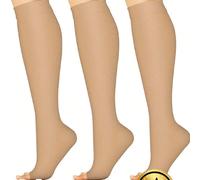 2/3 paia di calze a compressione unisex con punta aperta, calze sportive corte al ginocchio, adatte per attività all'aperto, corsa, trekking, ciclismo, autunno Paia S/M-3,Coppie S/M-2,L/XL-2 paia,Copp