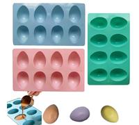 2/3 pcs Easter Egg Silicone Molds,8 Cavities,Non-Stick Silicone Egg Molds,DIY Baking Tool for Chocolate,Candy,Jelly,Ice Cubes,Resin Crafts & Soap,Oven/Freezer/Dishwasher Safe Easter (color)