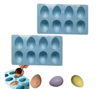 2/3 pcs Easter Egg Silicone Molds,8 Cavities,Non-Stick Silicone Egg Molds,DIY Baking Tool for Chocolate,Candy,Jelly,Ice Cubes,Resin Crafts & Soap,Oven/Freezer/Dishwasher Safe Easter (blue)