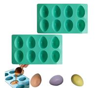 2/3 pcs Easter Egg Silicone Molds,8 Cavities,Non-Stick Silicone Egg Molds,DIY Baking Tool for Chocolate,Candy,Jelly,Ice Cubes,Resin Crafts & Soap,Oven/Freezer/Dishwasher Safe Easter (green)