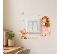 2/3 pezzi Adesivi per interruttori di luce a forma di farfalla e principessa fatata, decalcomanie da parete rimovibili, impermeabili e senza danni, adatte per la decorazione di camera da letto e appar