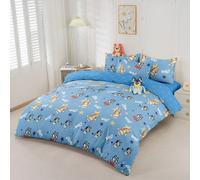 2/3 pezzi Set copripiumino Bluey, biancheria da letto Bluey, set biancheria da letto confortevole e traspirante, amichevole per la pelle e confortevole, set copripiumino in stile cartone animato, morb