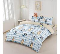 2/3 pezzi Set copripiumino Bluey, biancheria da letto Bluey, set biancheria da letto confortevole e traspirante, amichevole per la pelle e confortevole, set copripiumino stile cartone animato, copripi
