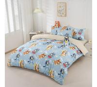 2/3 pezzi Set copripiumino Bluey, biancheria da letto Bluey, set biancheria da letto confortevole e traspirante, amichevole per la pelle e confortevole, set copripiumino stile cartone animato, morbido