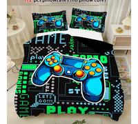 2/3 pezzi Set copripiumino per bambini in tessuto per la casa, motivo console da gioco, in materiale di poliestere, misura letto singolo, stampa digitale grande, reversibile, morbido, adatto come rega