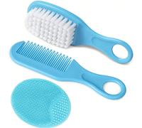 2/3 pezzi Set di pettini per neonati, spazzola per rimozione di segni di nascita, set di spazzole per massaggio della testa per neonati 3 pezzi,2 pezziBlocchi di colore,GraficoABS