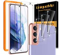[ 2+3 Pezzi ] UniqueMe Pellicola Protettiva Compatibile con Realme 8 Pro, [ 2 Pezzi ] Vetro Temperato Pellicola e [ 3 Pezzi ] Pellicola Fotocamera ，[Bubble-Free] Anti-Scratch [9H Hardness].