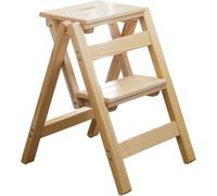 2/3 Sgabello A Gradini Sedia Pieghevole in Legno Sedia Libreria Addensata Sgabello A Gradini Portatile Luce Strumento Scala, Sgabello Pieghevole, Passo Sgabello, Passo per A, Log Color, Two Steps