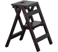 2/3 Sgabello A Gradini Sedia Pieghevole in Legno Sedia Libreria Addensata Sgabello A Gradini Portatile Luce Strumento Scala, Sgabello Pieghevole, Passo Sgabello, Passo per A, Black, Two Steps