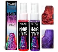 2×30ml Instant Hair Dye Spray,Vernice spray per capelli,Temporary Hair Color Sprays per uomini e donne,Trasformazione dei capelli semplice e diretta,perfetto per feste e cosplay(Viola + Rosso)