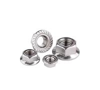 2-30PCS A4-80 Serrated Spinlock Flange Nut M4 M5 M6 M8 M10 M12 316 Stainless Steel Self-Locking Hex Nus Insert Anti-Loose Nut(M10 5PCS)