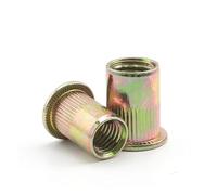 2-30pcs Dado for rivetti ciechi Rivnut in acciaio inossidabile M3 M4 M5 M6 M8 M10 M12 Inserti filettati zincati for pannelli alloggiamenti(Yellow zinc plated,M6 20pcs)