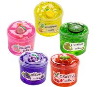 2,37 once Kit di slime cristallino e croccante - gusti ciliegia, pesca e ananas, argilla gommosa non appiccicosa, giocattolo antistress, per feste, Natale, compleanni, regali, premi per la classe, scu