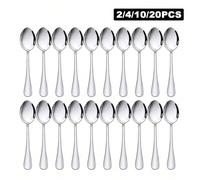 2/4/10/20 pezzi set di cucchiaini d'argento in acciaio inossidabile per caffè/dessert, adatti per ristorante, caffetteria, tè pomeridiano, cucina, regalo di Natale, forniture scolastiche Set da 4 pezz
