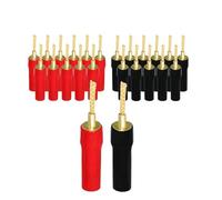 2/4/12/24 PCS Connettori a spina a banana Connettori a spina a banana for cavi audio da 4 mm con doppia vite(2 Pcs,Bent Pin)