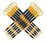 2 4 5 6 8 10 12 16 20 pezzi Barra conica for segnaletica stradale regolabile sul campo, barriera retrattile da 47 a 78 pollici, divisorio sicurezza(Yellow1 and Black1,12pcs)