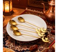 2/4/6/8 pezzi Cucchiaini da caffè in acciaio inossidabile, a forma di luna e stella, cucchiaini da dessert, adatti per il tè pomeridiano, regalo per il Ramadan 8 cucchiai,4 cucchiai,2 cucchiai,12 cucc