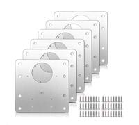 2/4/6/8 pezzi piastra di riparazione cerniera in acciaio inox spazzolato kit staffa piastra di fissaggio cerniera mobile con viti di montaggio ferramenta porta(6 Pack)