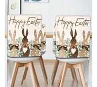 2/4/6 pezzi Coprisedia a tema pasquale, con adorabili motivi a coniglio e accenti floreali. Questi pratici e decorativi coprisedia sono perfetti per creare un'atmosfera festiva in ristoranti, hotel, l