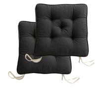 2 4 6 pezzi Cuscino for sedia spesso quadrato in tinta unita morbido e alla moda, for ufficio, sala da pranzo, sedie da giardino, colore: canapa)(Dark Grey,43x43cm(2pcs))