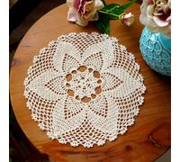 2/4/6Pcs Fatto a Mano Uncinetto Pizzo Tovaglietta Cotone Cavo Rétro 28-30cm