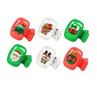 2/4/6pcs Natale Spazzolino Testa Coperture Viaggio Spazzolino Testa Tappo Protettivo Clip di Immagazzinaggio Portatile Regali di Natale Calza, A, 6 pezzi