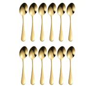 2/4/8/12 pezzi Cucchiaini in acciaio inossidabile (11,2 cm * 2,3 cm), Cucchiaini per caffè, Cucchiaini da dessert, Set di posate Confezione da 8,4 pezzi,Confezione da 4,12 confezioni,2 pezzi,8 pezzi,1