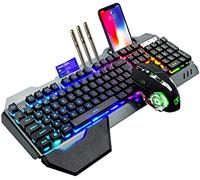 2,4 GHz wireless tastiera ricaricabile combo mouse set 4800 mAh batteria lunga 16 modalità a colori RGB LED retroilluminata tastiera giocatore 2400 dpi topi mouse ottico a LED compatibile con PC