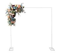 2,4 m di arco per matrimonio, supporto per palloncini, quadrato per matrimonio, supporto per palloncini, supporto per sfondo per compleanno, festa, addio al nubilato, decorazione, bianco