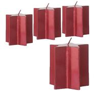 [2, 4 o 6] Candele ROSSE Forma STELLA in cera 7x7,5 cm Durata 12 ore - 1123