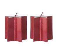[2, 4 o 6] Candele ROSSE Forma STELLA in cera 7x7,5 cm Durata 12 ore - 1123