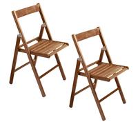 [2, 4 o 6] Sedia Pieghevole Slim Legno Faggio NOCE - Salvaspazio Richiudibile